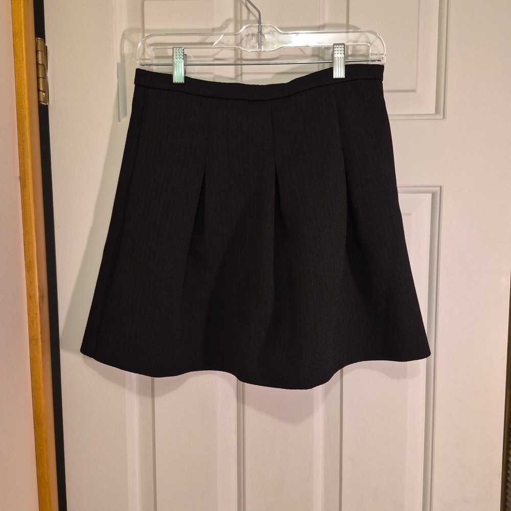 Madewell Black Textured Pleated A-Line Mini Skirt E6436 Womens Size 4